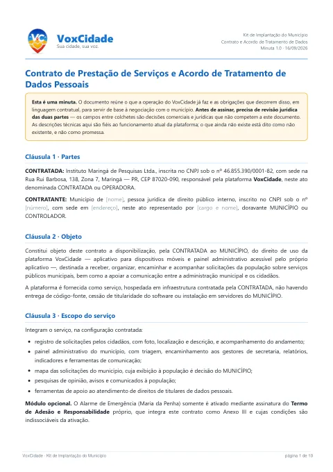Prévia · Contrato de Prestação de Serviços e DPA