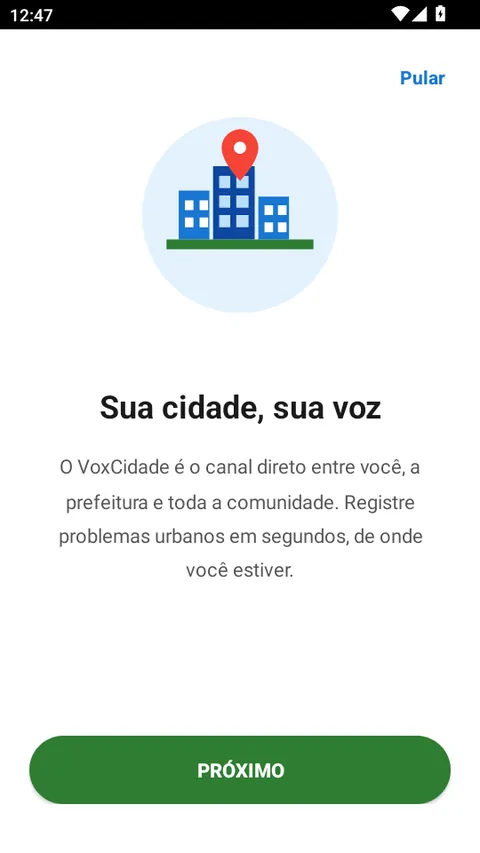 Tela de boas-vindas do VoxCidade