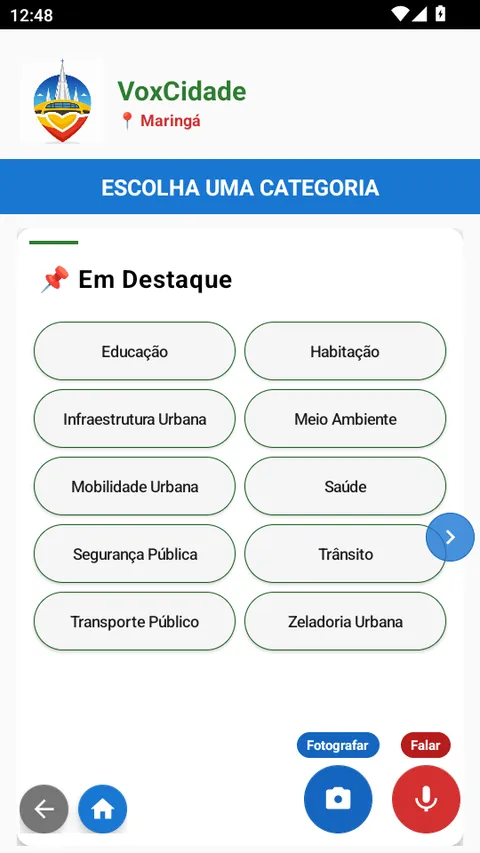 Escolha da categoria do problema urbano