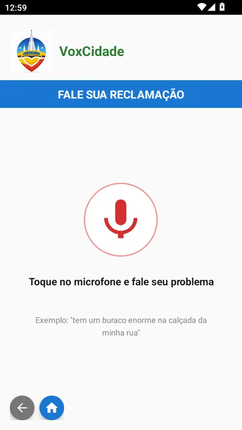 Registro de reclamação por voz com IA